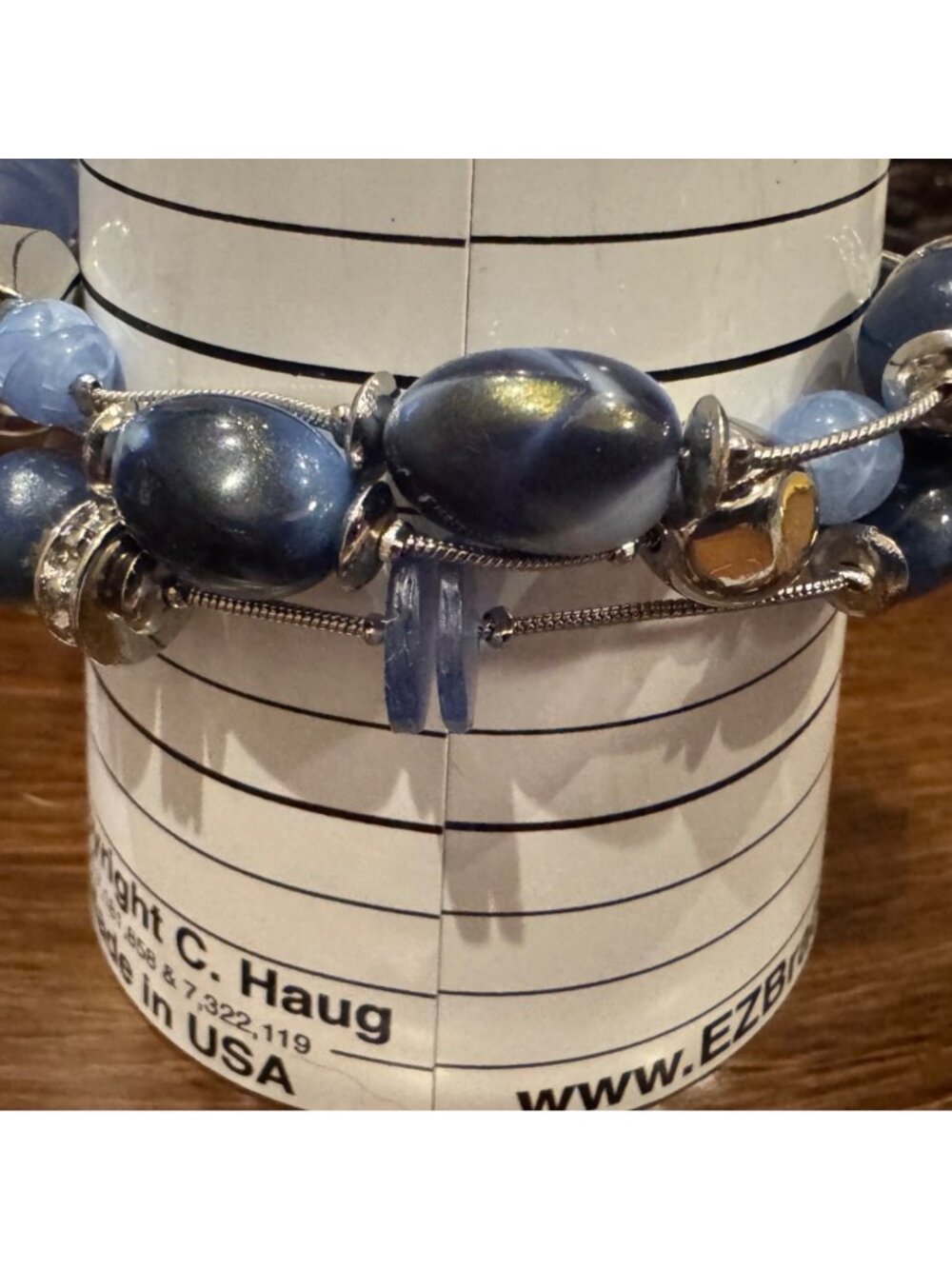 Chicos Blue Multi-Strand Necklace Bracelet & Earrings Set w Silver-Tone Accents - Picture 10 of 16